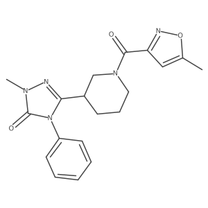 1-methyl-3-(1-(5-methylisoxazole-3-carbonyl)piperidin-3-yl)-4-phenyl-1H-1,2,4-triazol-5(4H)-one结构式