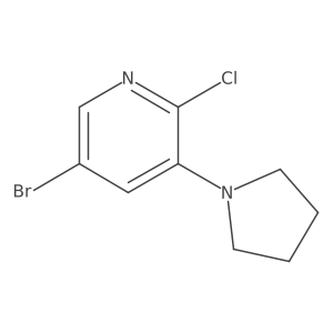 5-Bromo-2-chloro-3-(pyrrolidin-1-yl)pyridine结构式