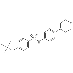 N-(2-morpholinopyrimidin-5-yl)-4-(trifluoromethoxy)benzenesulfonamide结构式
