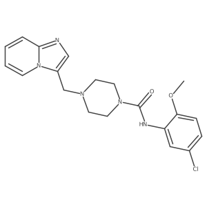 N-(5-chloro-2-methoxyphenyl)-4-(imidazo[1,2-a]pyridin-3-ylmethyl)piperazine-1-carboxamide结构式