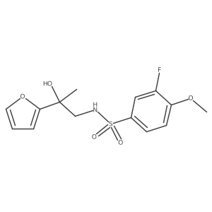 3-fluoro-N-(2-(furan-2-yl)-2-hydroxypropyl)-4-methoxybenzenesulfonamide结构式