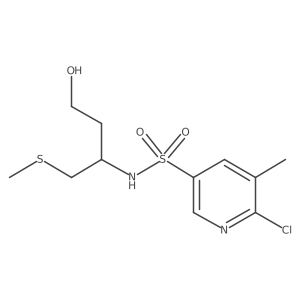 6-chloro-N-[4-hydroxy-1-(methylsulfanyl)butan-2-yl]-5-methylpyridine-3-sulfonamide结构式