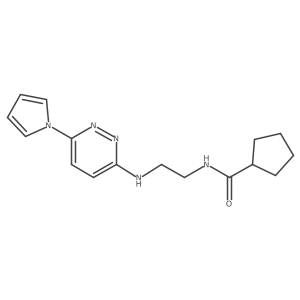 N-(2-((6-(1H-pyrrol-1-yl)pyridazin-3-yl)amino)ethyl)cyclopentanecarboxamide结构式