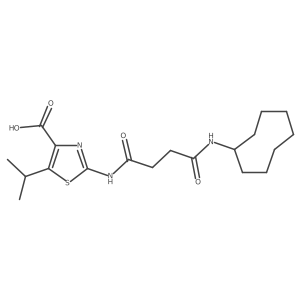 2-{[4-(Cyclooctylamino)-4-oxobutanoyl]amino}-5-(propan-2-yl)-1,3-thiazole-4-carboxylic acid Structure