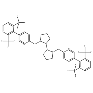 1,1'-Bis((5-(2,6-bis(trifluoromethyl)phenyl)pyridin-2-yl)methyl)-2,2'-bipyrrolidine结构式