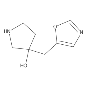 3-[(1,3-Oxazol-5-yl)methyl]pyrrolidin-3-ol结构式