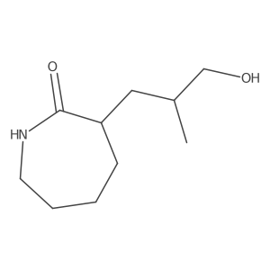 3-(3-Hydroxy-2-methylpropyl)azepan-2-one Structure