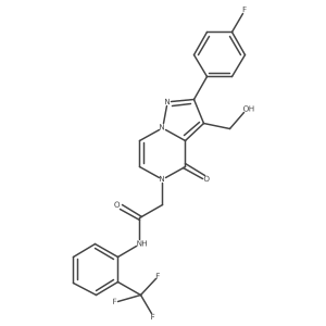 2-[2-(4-Fluorophenyl)-3-(hydroxymethyl)-4-oxo-4H,5H-pyrazolo[1,5-A]pyrazin-5-YL]-N-[2-(trifluoromethyl)phenyl]acetamide结构式