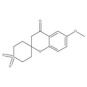 6-Methoxy-3,4-dihydrospiro[1-benzopyran-2,4'-[1lambda6]thiane]-1',1',4-trione结构式