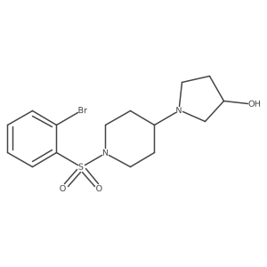 1-(1-((2-Bromophenyl)sulfonyl)piperidin-4-yl)pyrrolidin-3-ol结构式