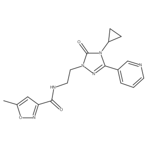 N-(2-(4-cyclopropyl-5-oxo-3-(pyridin-3-yl)-4,5-dihydro-1H-1,2,4-triazol-1-yl)ethyl)-5-methylisoxazole-3-carboxamide Structure
