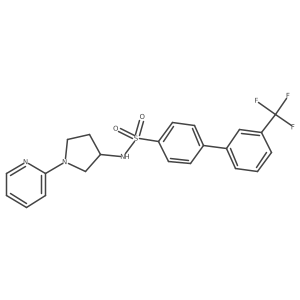 N-(1-(pyridin-2-yl)pyrrolidin-3-yl)-3'-(trifluoromethyl)-[1,1'-biphenyl]-4-sulfonamide结构式