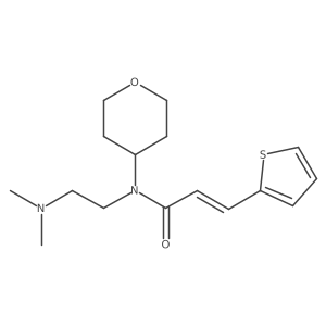 (E)-N-(2-(dimethylamino)ethyl)-N-(tetrahydro-2H-pyran-4-yl)-3-(thiophen-2-yl)acrylamide结构式