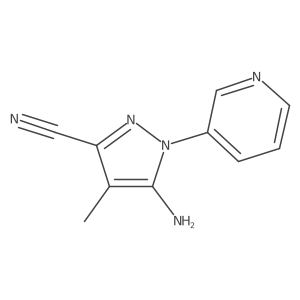 5-amino-4-methyl-1-(pyridin-3-yl)-1H-pyrazole-3-carbonitrile结构式