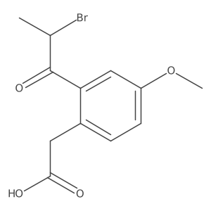 COc1ccc(CC(=O)O)c(C(=O)C(C)Br)c1结构式