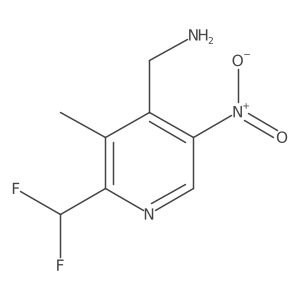 (2-(Difluoromethyl)-3-methyl-5-nitropyridin-4-yl)methanamine Structure