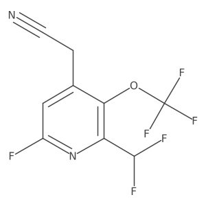 2-(Difluoromethyl)-6-fluoro-3-(trifluoromethoxy)pyridine-4-acetonitrile Structure