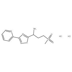 3-(Methylsulfonyl)-1-(3-(pyridin-2-yl)-1,2,4-oxadiazol-5-yl)propan-1-amine dihydrochloride Structure