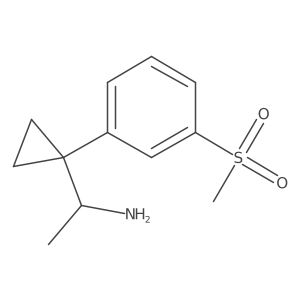 1-[1-(3-Methanesulfonylphenyl)cyclopropyl]ethan-1-amine结构式