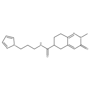 N-(3-(1H-pyrazol-1-yl)propyl)-2-methyl-3-oxo-2,3,5,6,7,8-hexahydrocinnoline-6-carboxamide Structure