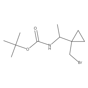 tert-butyl N-{1-[1-(bromomethyl)cyclopropyl]ethyl}carbamate结构式