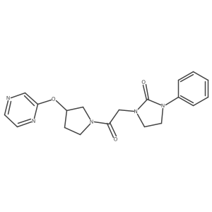 1-(2-Oxo-2-(3-(pyrazin-2-yloxy)pyrrolidin-1-yl)ethyl)-3-phenylimidazolidin-2-one Structure
