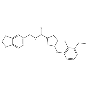 N-(benzo[d][1,3]dioxol-5-ylmethyl)-3-((6-ethyl-5-fluoropyrimidin-4-yl)oxy)pyrrolidine-1-carboxamide Structure