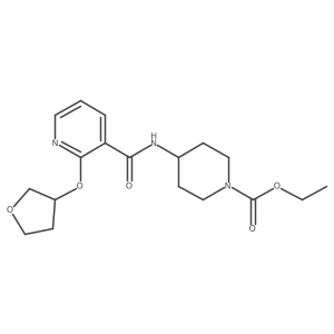 Ethyl 4-(2-((tetrahydrofuran-3-yl)oxy)nicotinamido)piperidine-1-carboxylate结构式