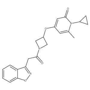 4-((1-(2-(benzo[d]isoxazol-3-yl)acetyl)azetidin-3-yl)oxy)-1-cyclopropyl-6-methylpyridin-2(1H)-one Structure