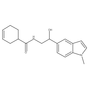 N-(2-hydroxy-2-(1-methyl-1H-indol-5-yl)ethyl)cyclohex-3-enecarboxamide结构式