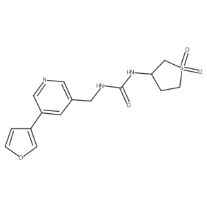1-(1,1-Dioxidotetrahydrothiophen-3-yl)-3-((5-(furan-3-yl)pyridin-3-yl)methyl)urea结构式