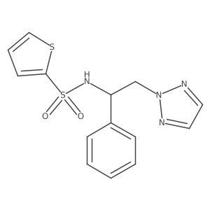 N-(1-phenyl-2-(2H-1,2,3-triazol-2-yl)ethyl)thiophene-2-sulfonamide结构式