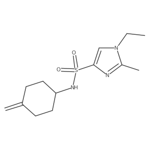 1-ethyl-2-methyl-N-(4-methylidenecyclohexyl)-1H-imidazole-4-sulfonamide结构式