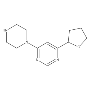4-(Oxolan-2-yl)-6-(piperazin-1-yl)pyrimidine结构式