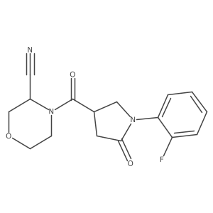 4-[1-(2-Fluorophenyl)-5-oxopyrrolidine-3-carbonyl]morpholine-3-carbonitrile结构式
