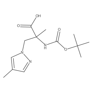 2-{[(tert-butoxy)carbonyl]amino}-2-methyl-3-(4-methyl-1H-pyrazol-1-yl)propanoic acid Structure