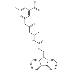 3-chloro-5-[(3R)-3-({[(9H-fluoren-9-yl)methoxy]carbonyl}amino)butanamido]benzoic acid结构式