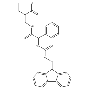 2-{[(2S)-2-({[(9H-fluoren-9-yl)methoxy]carbonyl}amino)-2-phenylacetamido]methyl}butanoic acid结构式