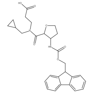 3-[N-(cyclopropylmethyl)-1-[3-({[(9H-fluoren-9-yl)methoxy]carbonyl}amino)oxolan-2-yl]formamido]propanoic acid结构式