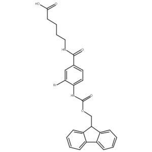 5-{[3-bromo-4-({[(9H-fluoren-9-yl)methoxy]carbonyl}amino)phenyl]formamido}pentanoic acid结构式