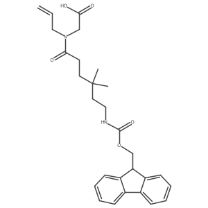 2-[6-({[(9H-fluoren-9-yl)methoxy]carbonyl}amino)-4,4-dimethyl-N-(prop-2-en-1-yl)hexanamido]acetic acid结构式