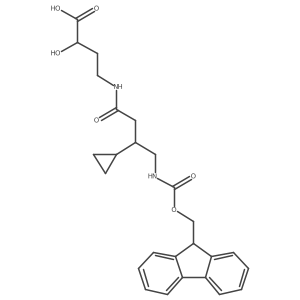 4-[3-cyclopropyl-4-({[(9H-fluoren-9-yl)methoxy]carbonyl}amino)butanamido]-2-hydroxybutanoic acid结构式