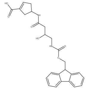 4-[4-({[(9H-fluoren-9-yl)methoxy]carbonyl}amino)-3-hydroxybutanamido]cyclopent-1-ene-1-carboxylic acid结构式