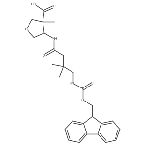 4-[4-({[(9H-fluoren-9-yl)methoxy]carbonyl}amino)-3,3-dimethylbutanamido]-3-methyloxolane-3-carboxylic acid结构式