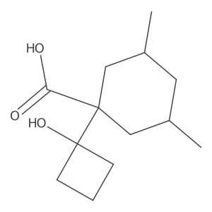 1-(1-Hydroxycyclobutyl)-3,5-dimethylcyclohexane-1-carboxylic acid结构式