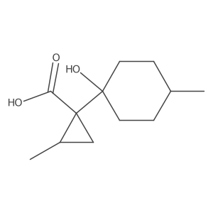 1-(1-Hydroxy-4-methylcyclohexyl)-2-methylcyclopropane-1-carboxylic acid结构式