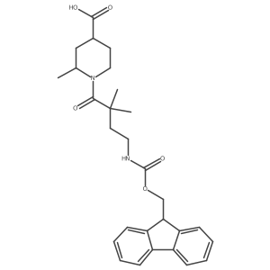 rac-(2R,4R)-1-[4-({[(9H-fluoren-9-yl)methoxy]carbonyl}amino)-2,2-dimethylbutanoyl]-2-methylpiperidine-4-carboxylic acid结构式