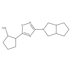 (1RS,2SR)-2-{3-[(3aR,6aS)-octahydrocyclopenta[c]pyrrol-2-yl]-1,2,4-oxadiazol-5-yl}cyclopentan-1-amine结构式