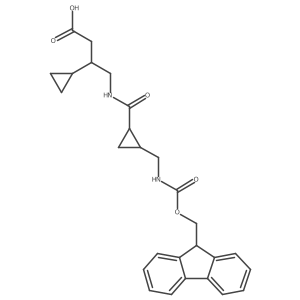 rac-3-cyclopropyl-4-{[(1R,2S)-2-[({[(9H-fluoren-9-yl)methoxy]carbonyl}amino)methyl]cyclopropyl]formamido}butanoic acid结构式