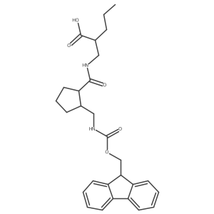 rac-2-({[(1R,2S)-2-[({[(9H-fluoren-9-yl)methoxy]carbonyl}amino)methyl]cyclopentyl]formamido}methyl)pentanoic acid Structure